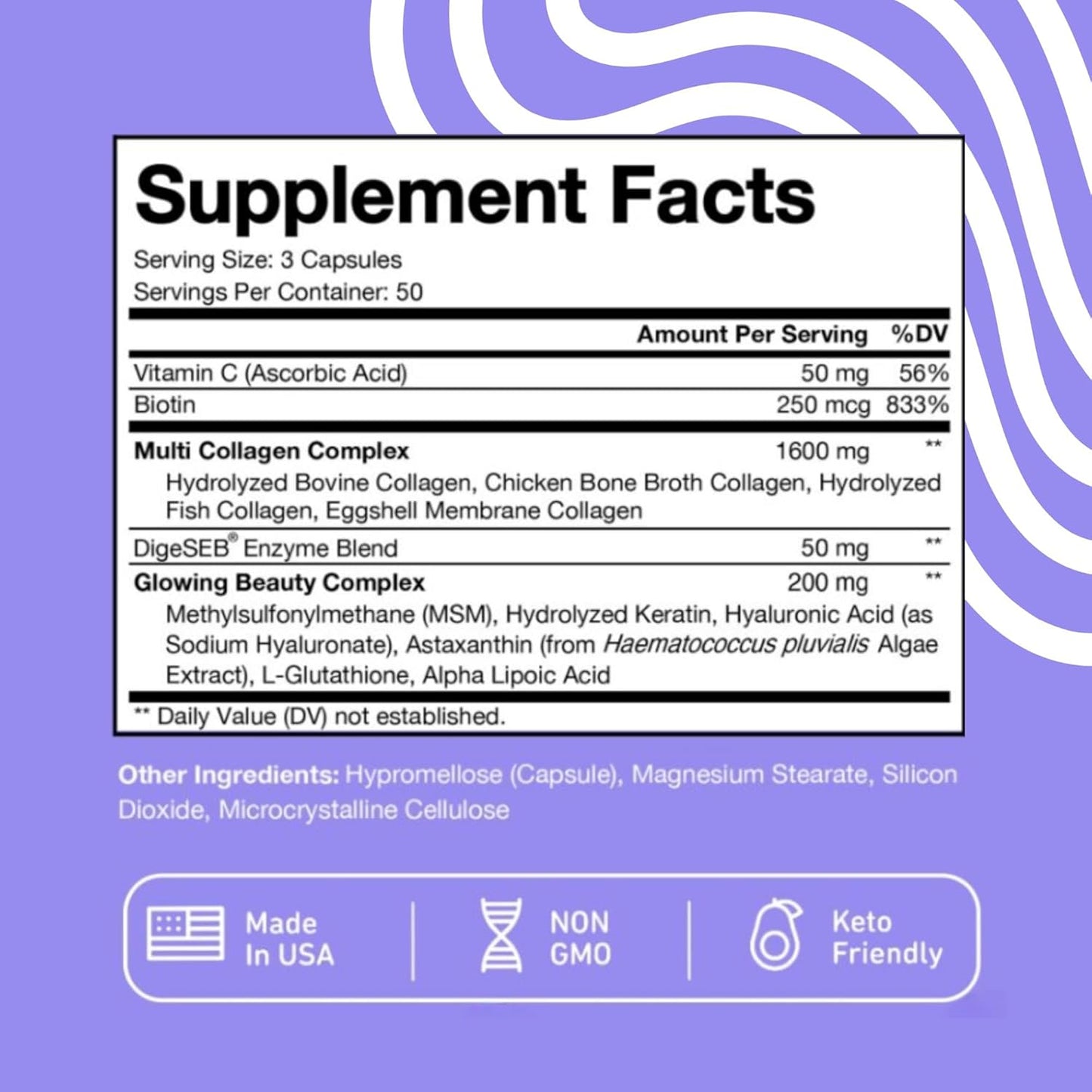 Multi Collagen Complex Capsules with Resveratrol - Essential Vitamin Supplement for Health and Wellness