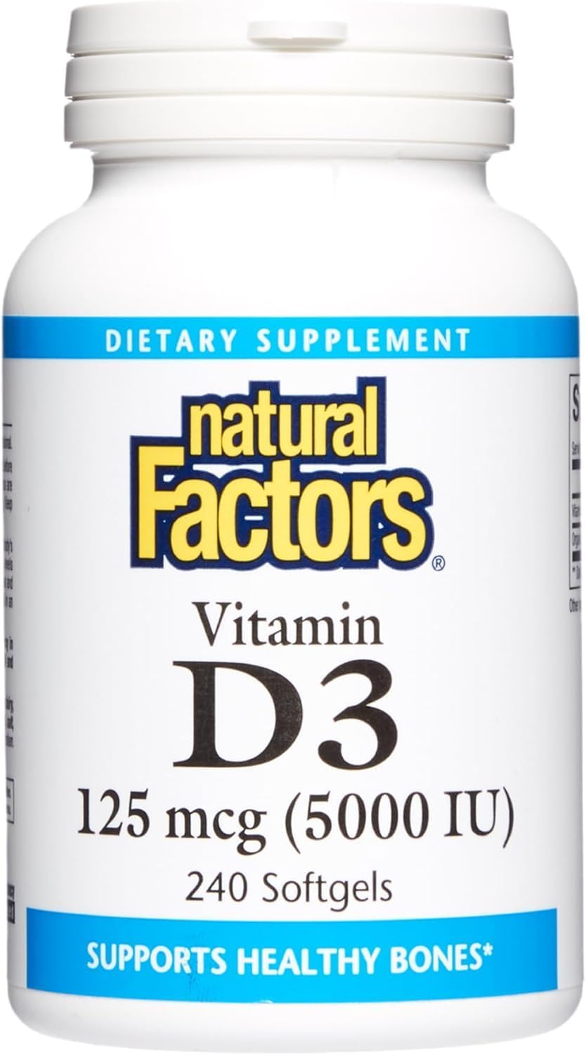 Multi-Pack of Natural Factors Vitamin D3 5000 IU Softgels - 240 Count