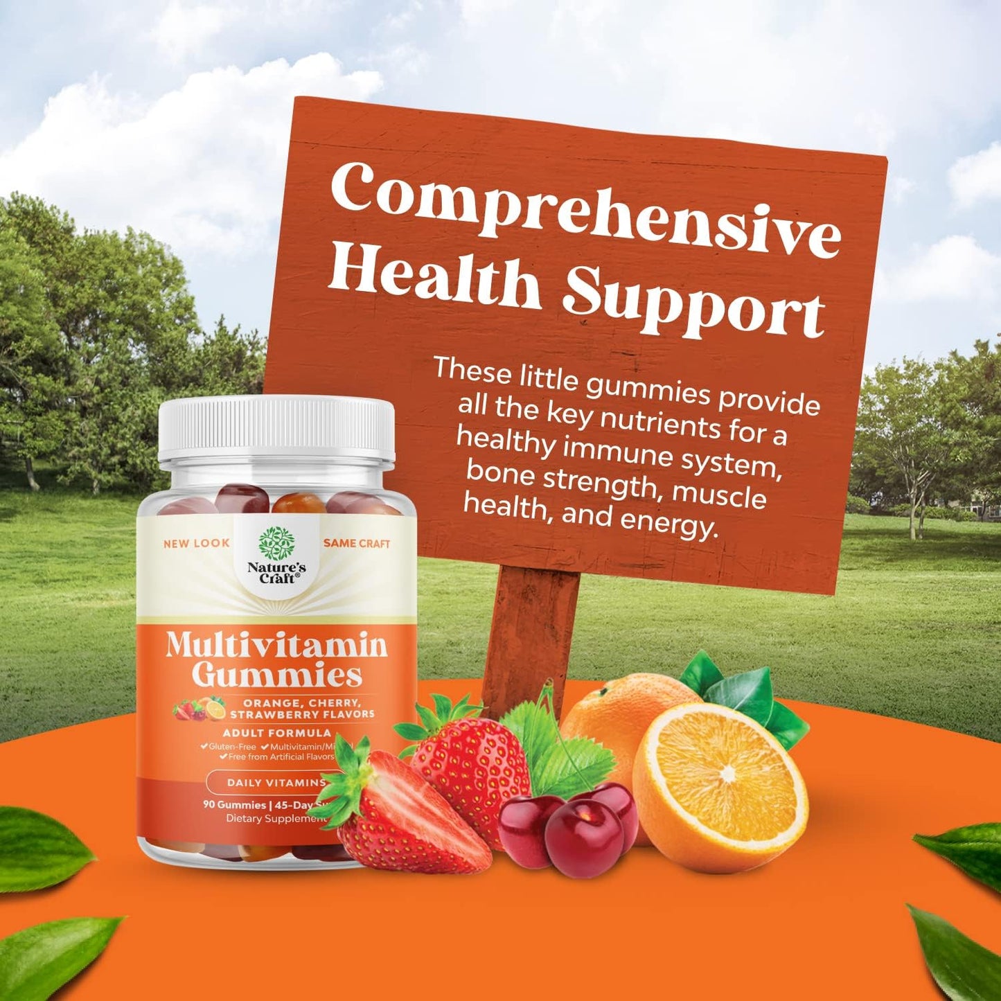 Multivitamin Gummies Bundle for Women & Men with Vitamin D3 Immune Support - Vitamin A C D E B 12 Zinc Biotin - Bone Strength Heart Health