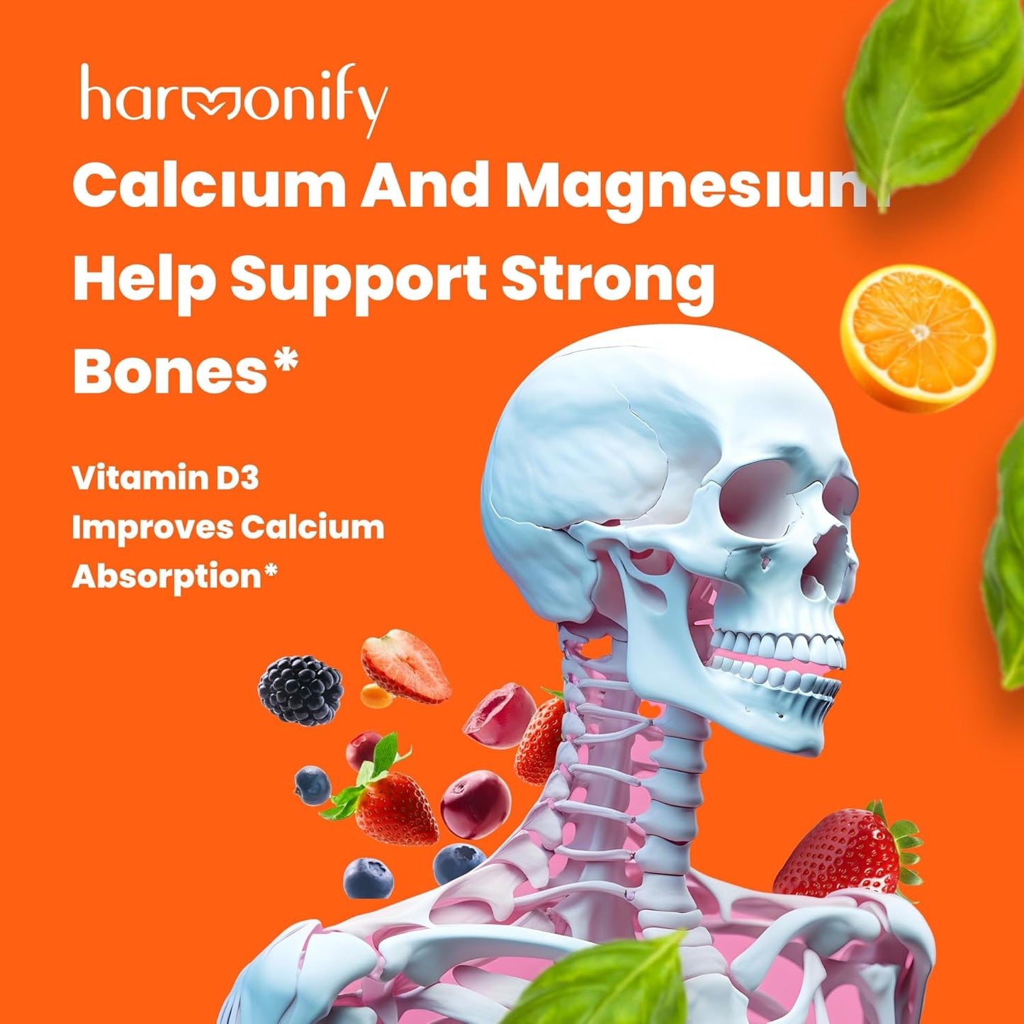 Multivitamin Gummies with Magnesium, Calcium, Zinc, Vitamin D3 & K2 for Bone Strength and Muscle Function, High Absorption Formula - 30 Day Supply