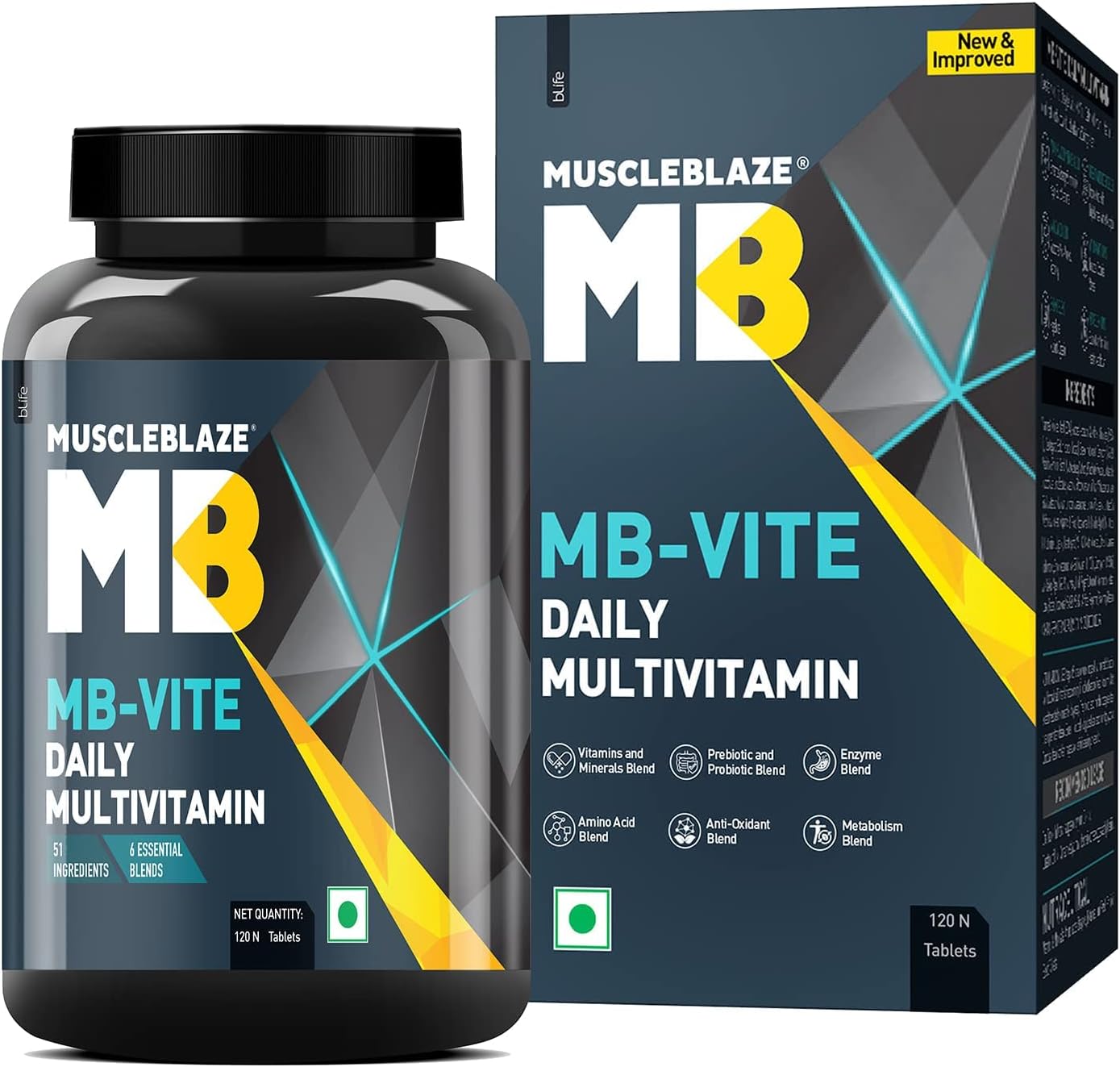 MuscleblazeS Mb-Vite Multivitamin for Men - 120 Tablets | Daily Men's Health Supplement