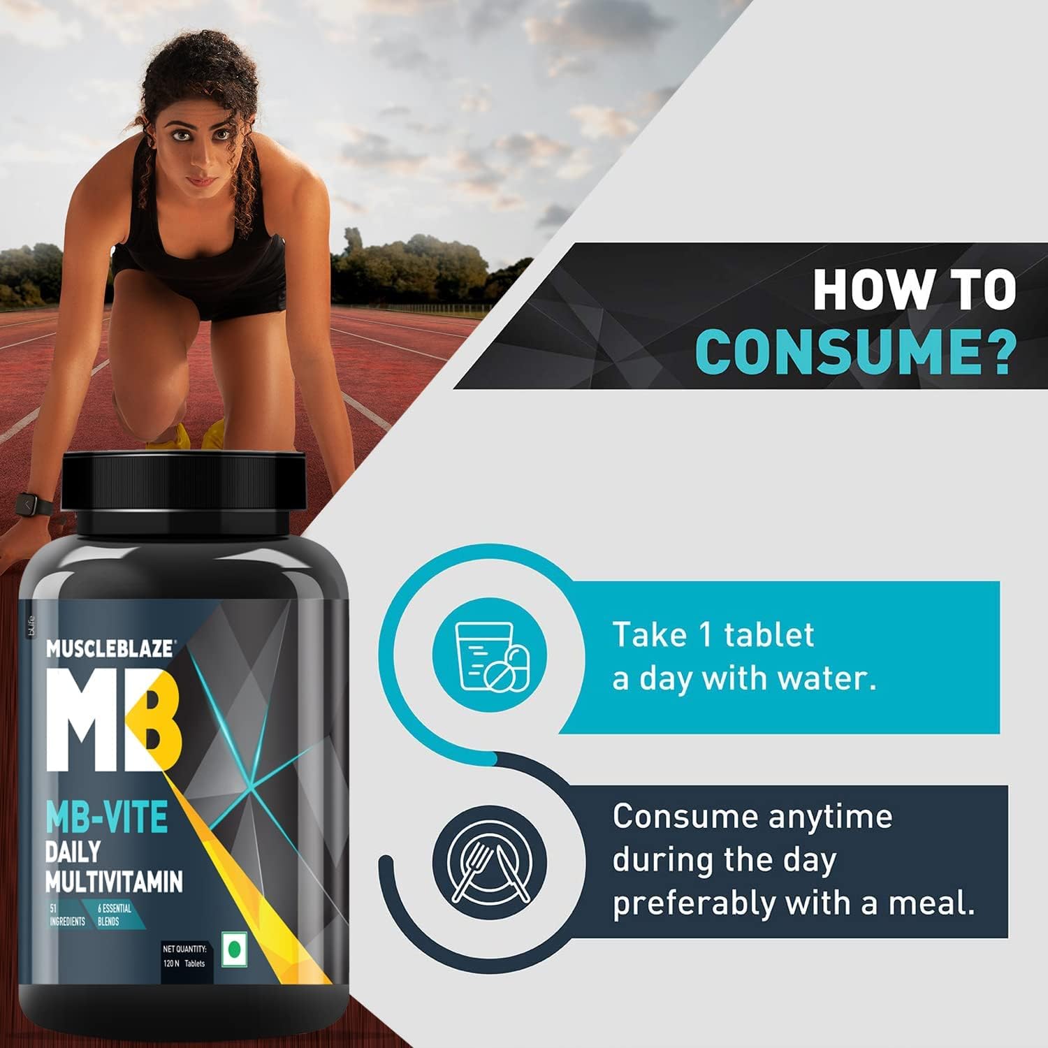 MuscleblazeS Mb-Vite Multivitamin for Men - 120 Tablets | Daily Men's Health Supplement