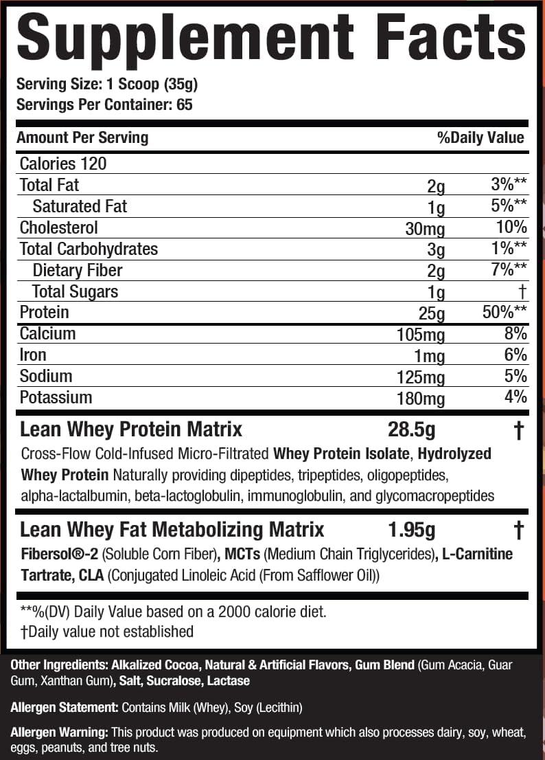Musclesport Lean Whey Revolution™ Protein Powder - 5lb Chocolate Peanut Butter - Low Calorie, Low Carb, Low Fat - 25g Protein - Whey Isolate - Delicious Flavors