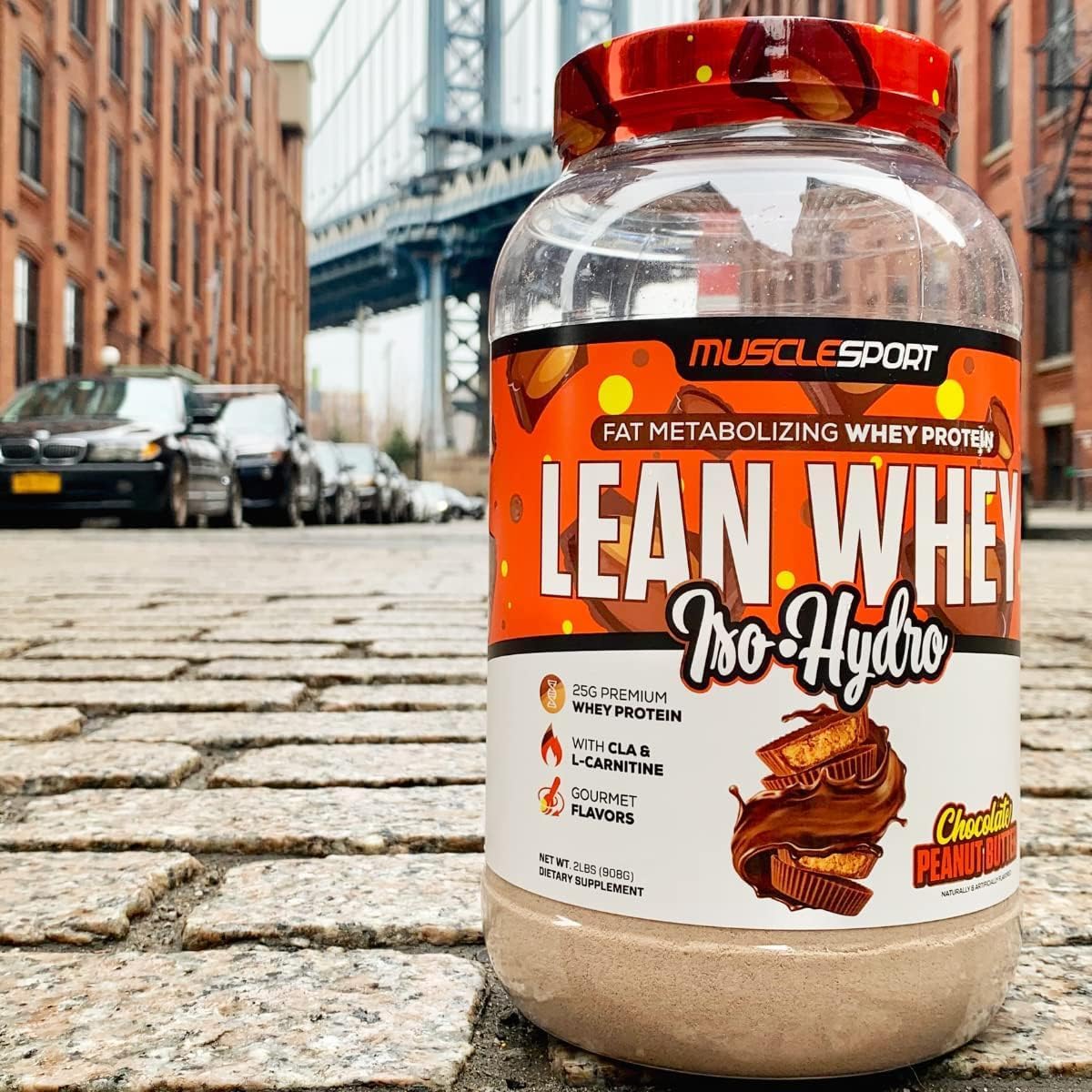 Musclesport Lean Whey Revolution™ Protein Powder - 5lb Chocolate Peanut Butter - Low Calorie, Low Carb, Low Fat - 25g Protein - Whey Isolate - Delicious Flavors
