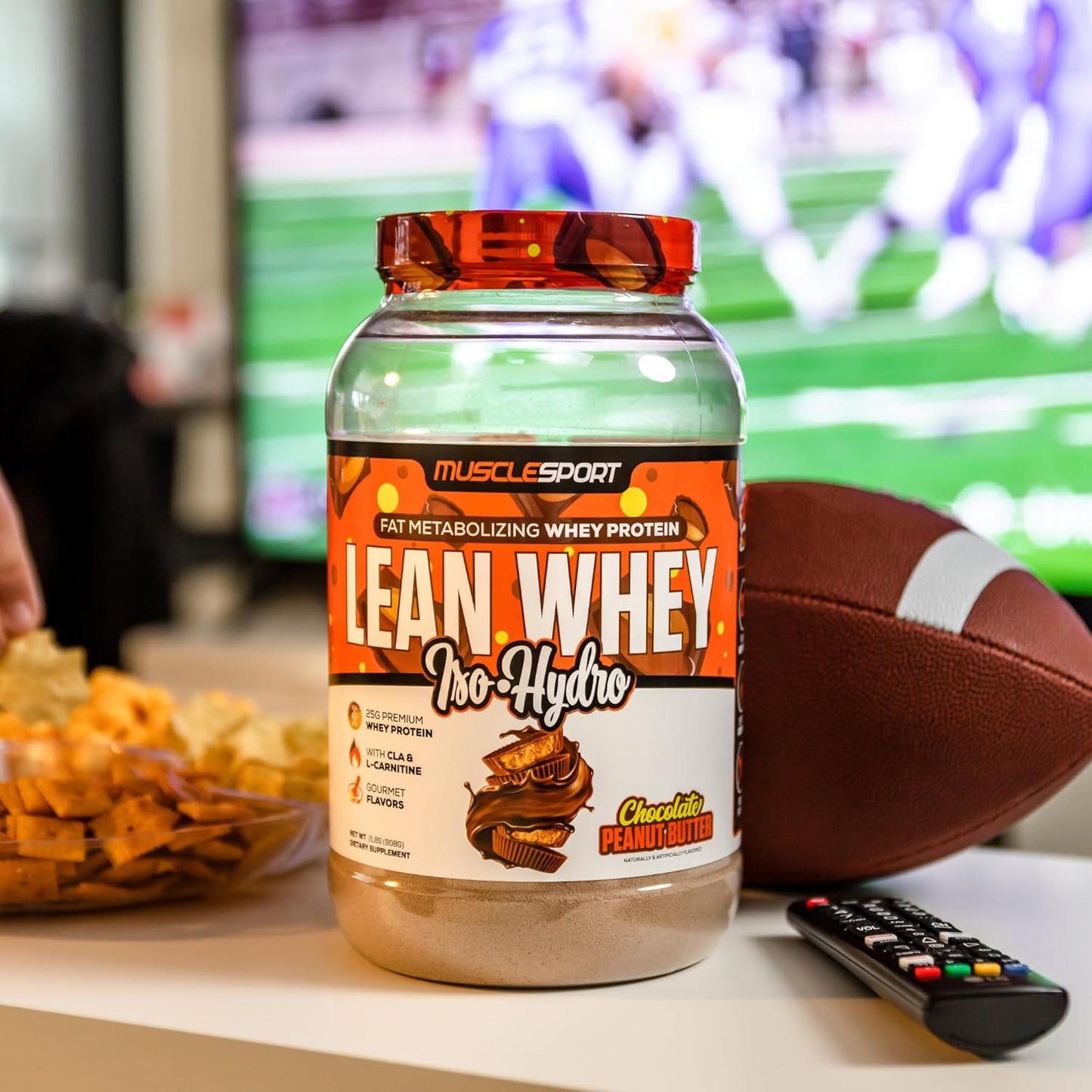 Musclesport Lean Whey Revolution™ Protein Powder - 5lb Chocolate Peanut Butter - Low Calorie, Low Carb, Low Fat - 25g Protein - Whey Isolate - Delicious Flavors
