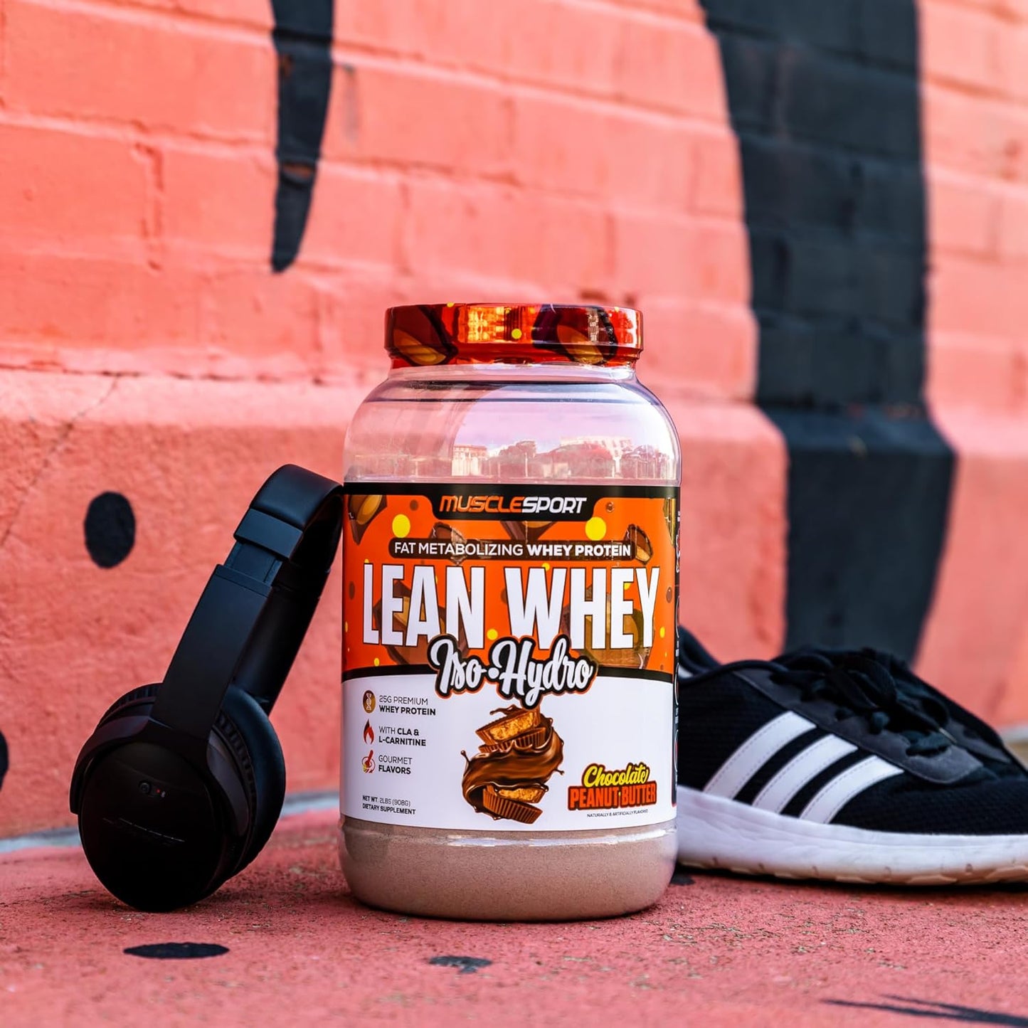 Musclesport Lean Whey Revolution™ Protein Powder - 5lb Chocolate Peanut Butter - Low Calorie, Low Carb, Low Fat - 25g Protein - Whey Isolate - Delicious Flavors