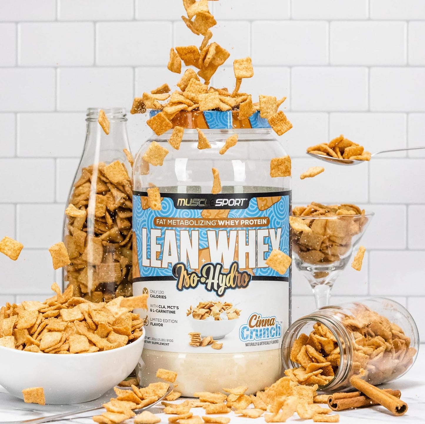 Musclesport Lean Whey Revolution™ Protein Powder 2lb - Whey Isolate, Low Calorie, Low Carb, Low Fat - 25g Protein per Serving