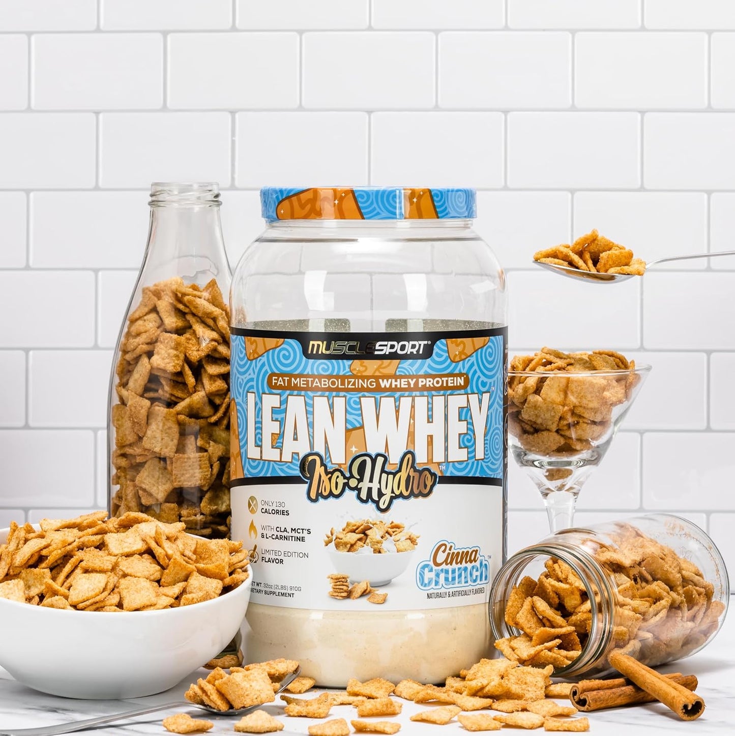 Musclesport Lean Whey Revolution™ Protein Powder 2lb - Whey Isolate, Low Calorie, Low Carb, Low Fat - 25g Protein per Serving