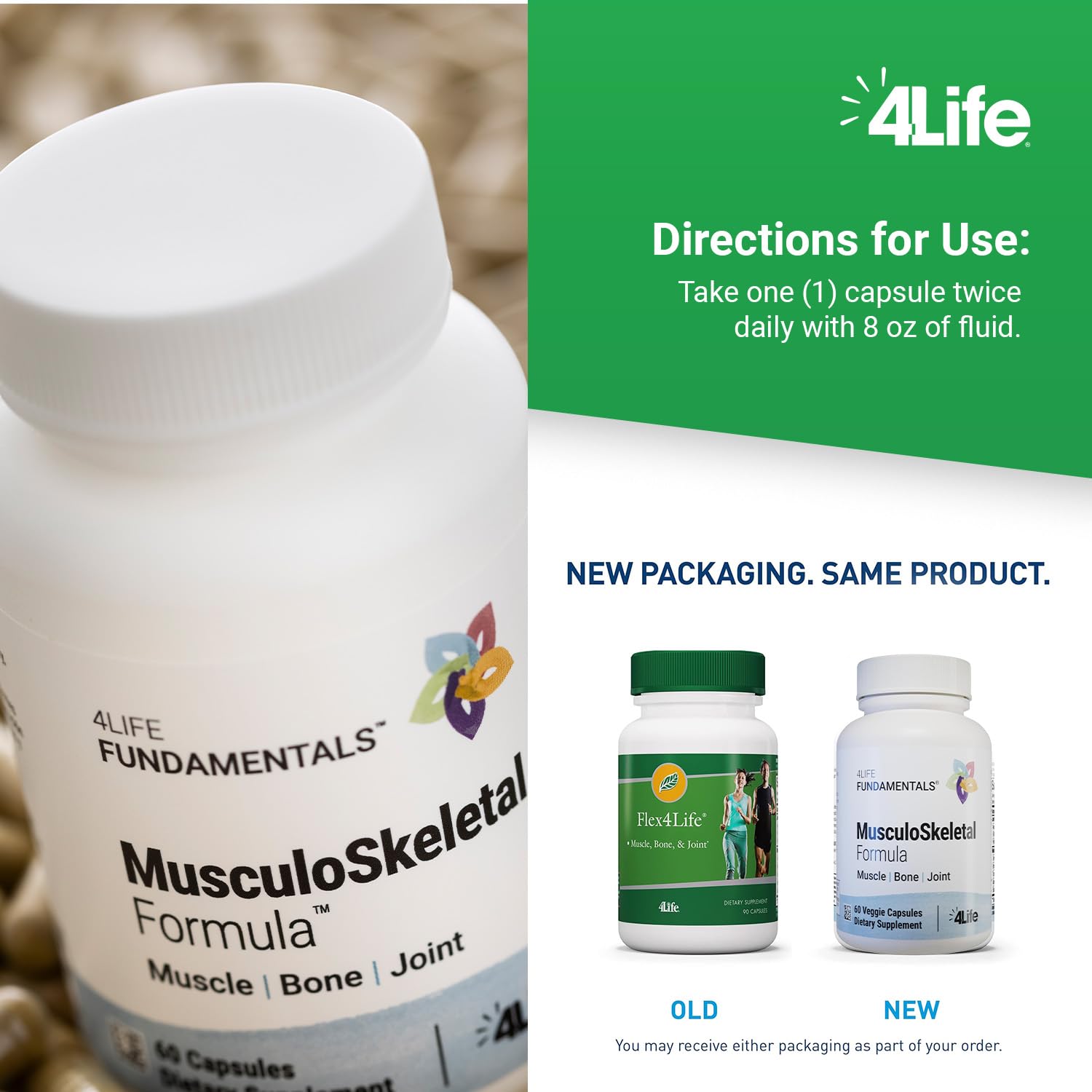 Musculoskeletal Formula with Devil’s Claw, Turmeric, Gotu Kola, Alfalfa for Bone, Joint, Muscle & Tissue Health - 60 Capsules