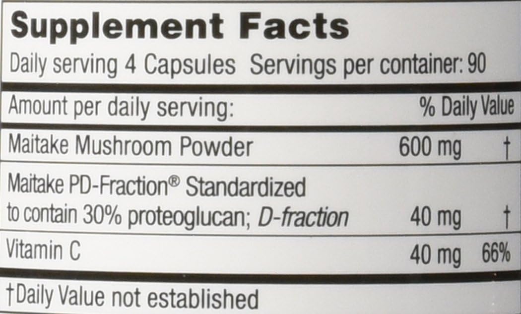 Mushroom Matrix Maitake Mushroom Extract D-Fraction Capsules - 360 Count