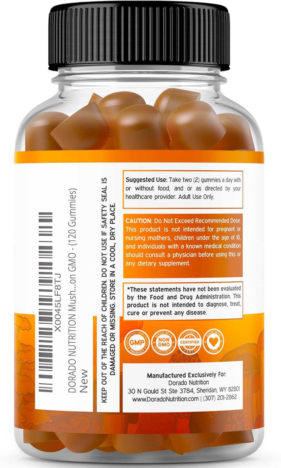 Mushroom Supplement Gummies Combo Pack - Glucosamine Chondroitin (60 ct) and Mushroom (120 ct) by DORADO NUTRITION