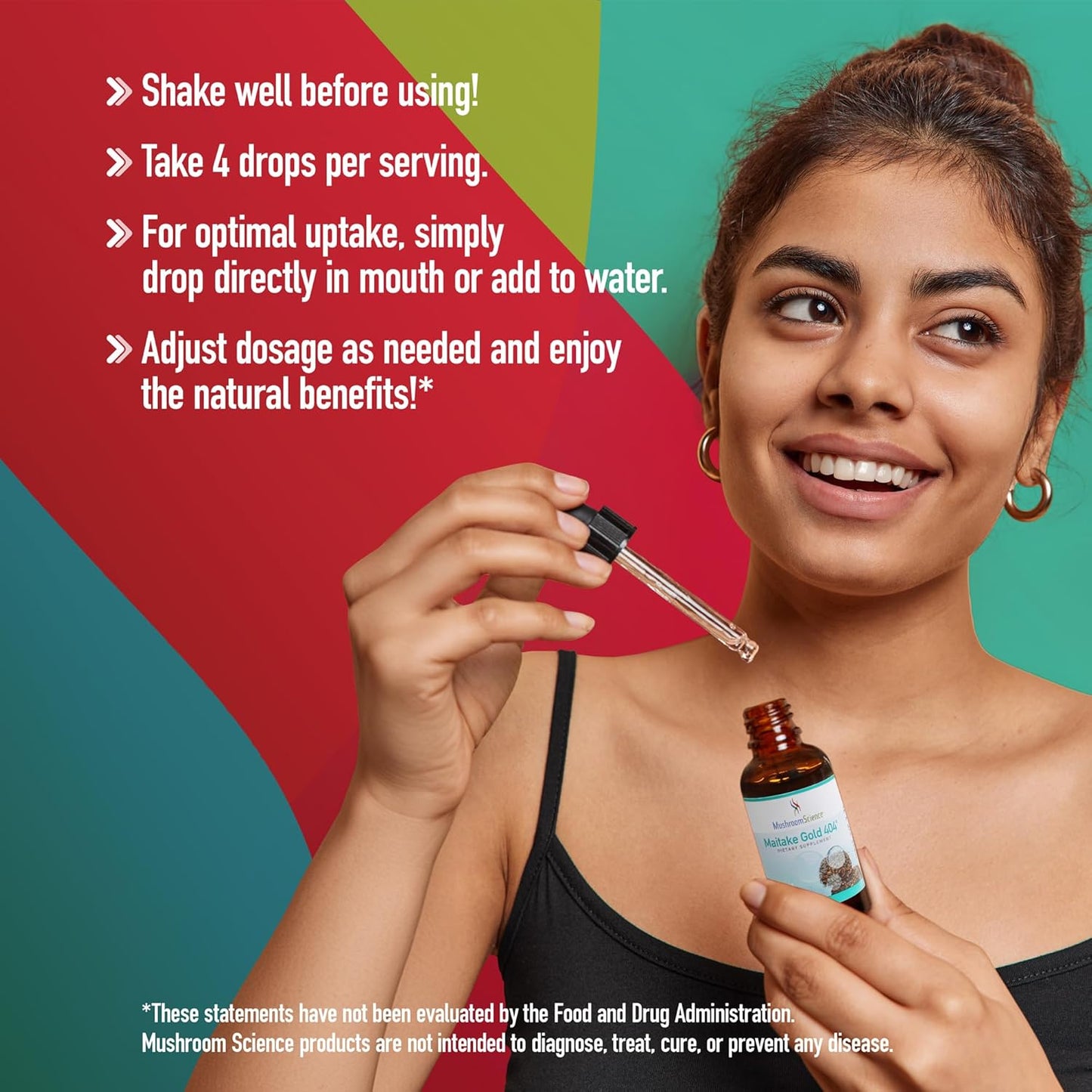 MushroomScience MaitakeGold 404 Liquid Extract Supplement for Health Defense, Natural Dietary Support - 1 Oz, 180 Servings