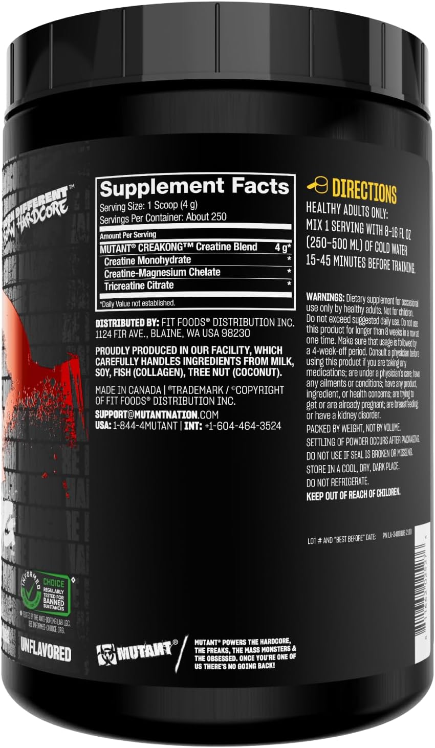 Mutant Creakong: Premium Creatine Supplement with Workout Boost Absorption Accelerator - 2.2 lbs