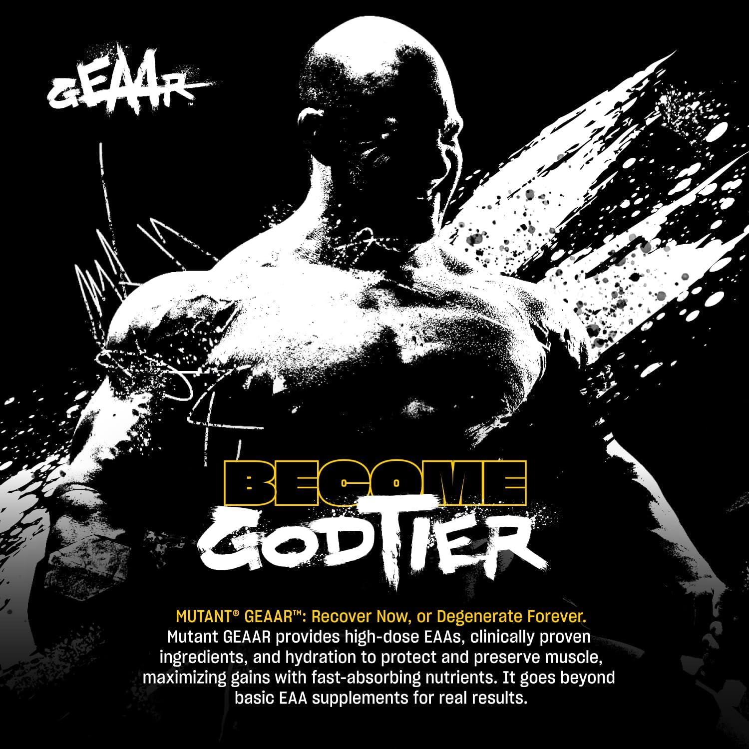 Mutant GEAAR EAA Powder with BCAAs, Leucine, Electrolytes, Coconut Water - Rocket Pop Flavor - 30 Servings, 400g