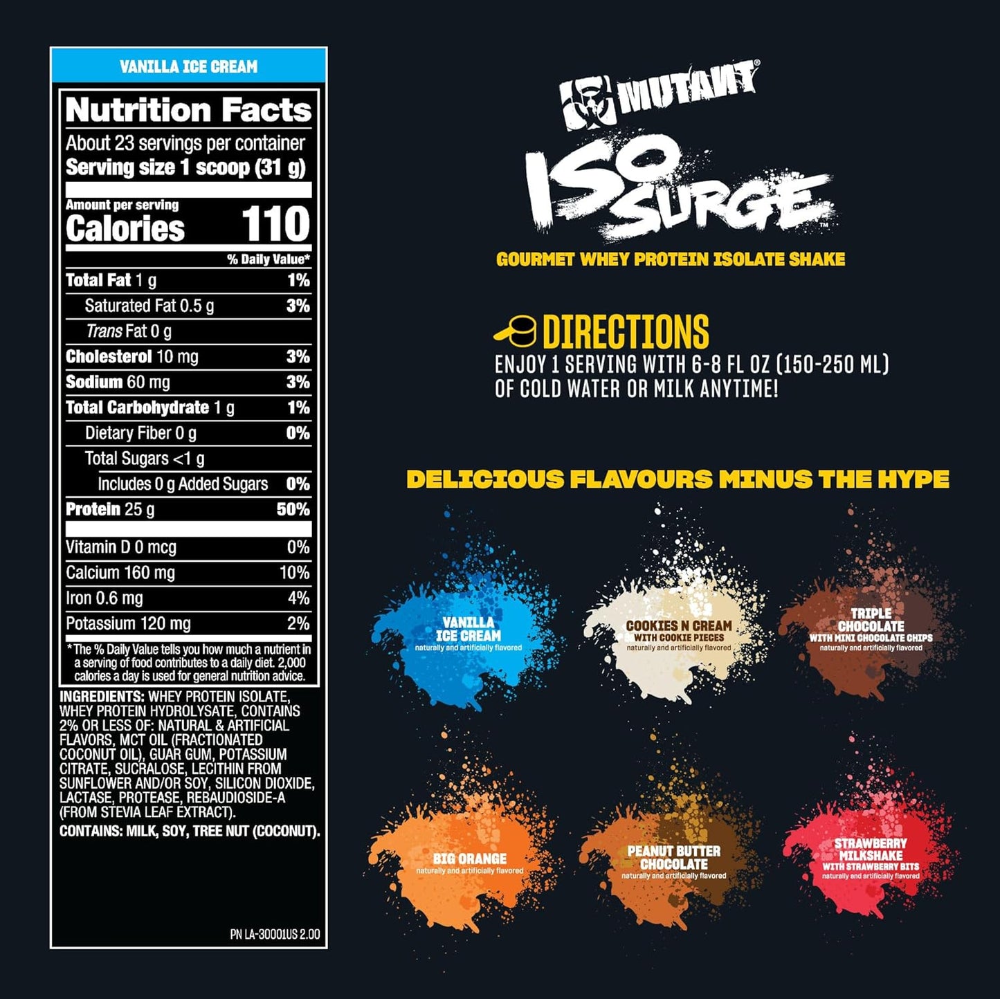 MUTANT ISO SURGE Coconut Cream Protein Powder, 1.6lb (727g) - Pack of 1