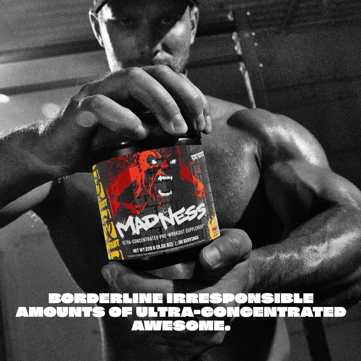 Mutant Madness Pre-Workout Powder Supplement 30 Serving Pineapple Flavor Pump and Performance Blend with L-Citrulline, Beta-Alanine, Taurine, L-Tyrosine