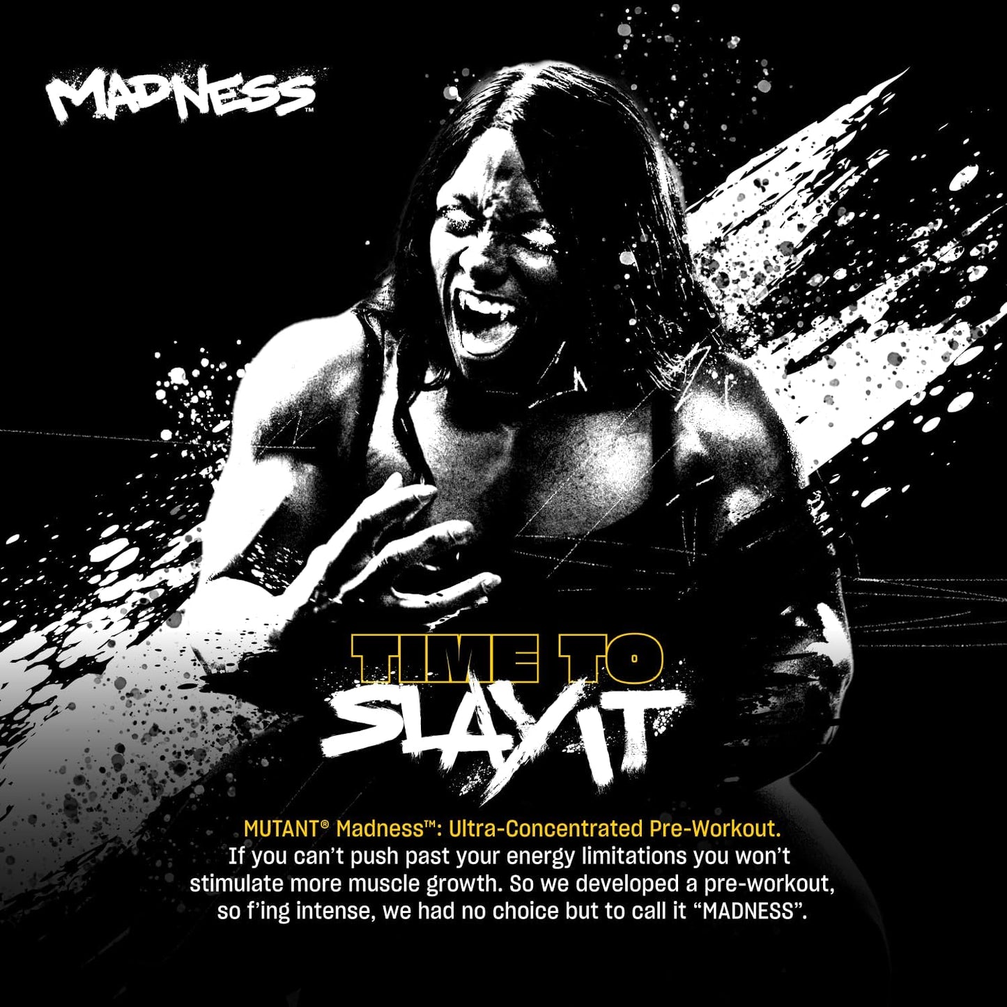 Mutant Madness Pre-Workout Powder Supplement 30 Serving Pineapple Flavor Pump and Performance Blend with L-Citrulline, Beta-Alanine, Taurine, L-Tyrosine