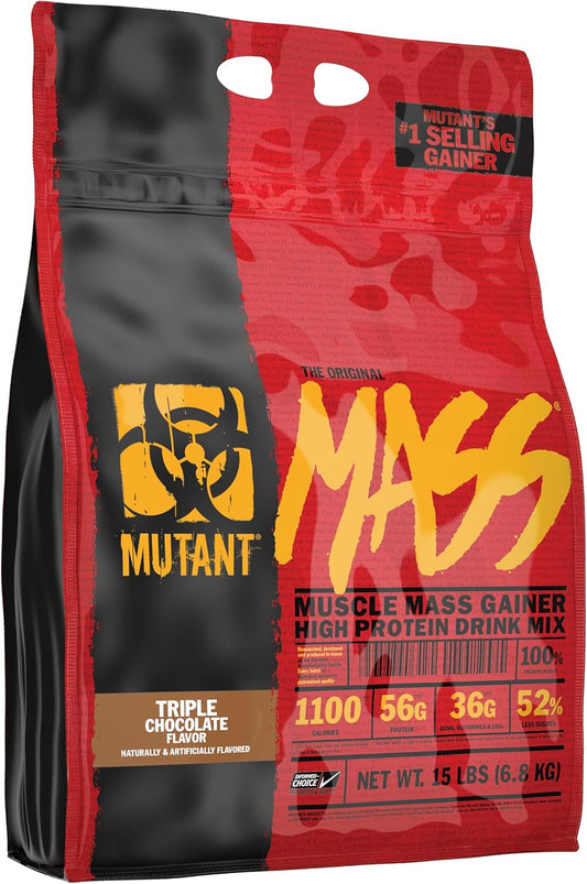 Mutant Mass Weight Gainer Protein Powder - Ultimate Mass Builder for Men - 15lb Triple Chocolate Flavor