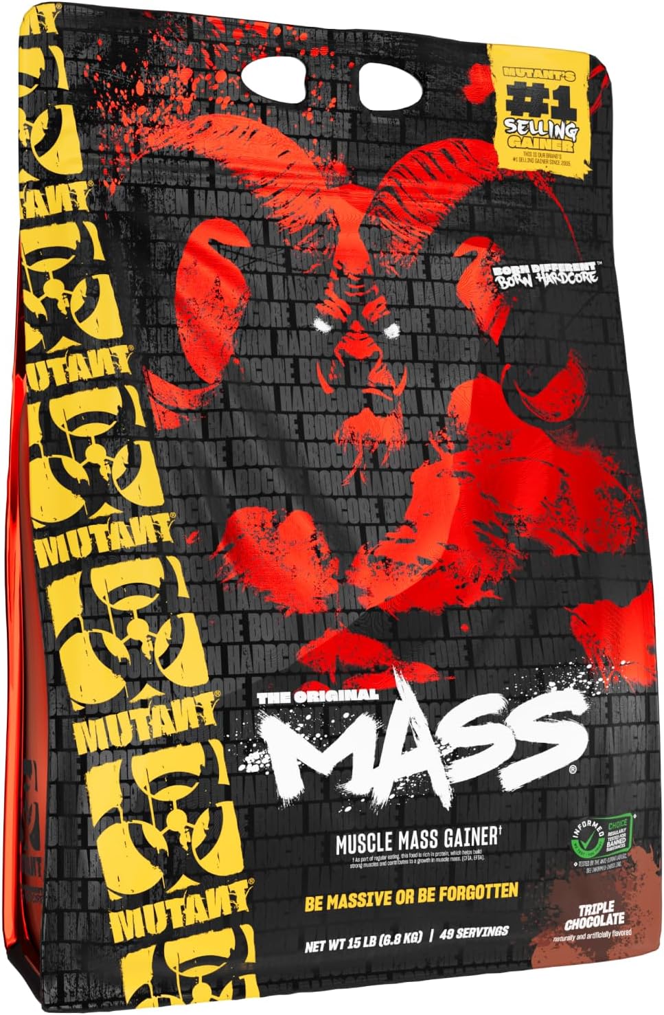 Mutant Mass Weight Gainer Protein Powder - Ultimate Mass Builder for Men - 15lb Triple Chocolate Flavor