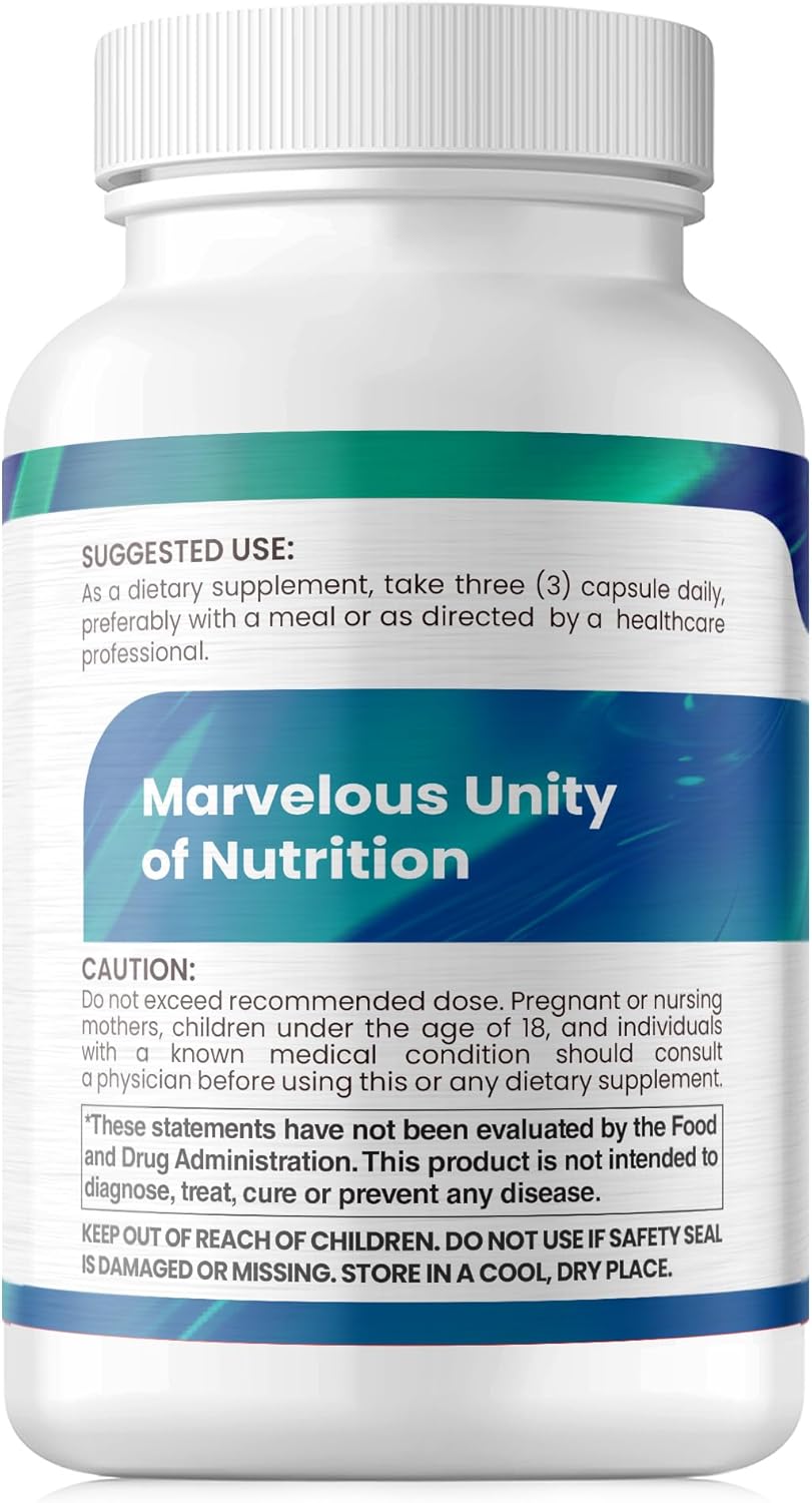 MuunEx Magnesium Glycinate 2,500mg Supplement for Muscle, Nerve, Bone, and Heart Support - Gluten Free, Non GMO - 90 Vegan Capsules