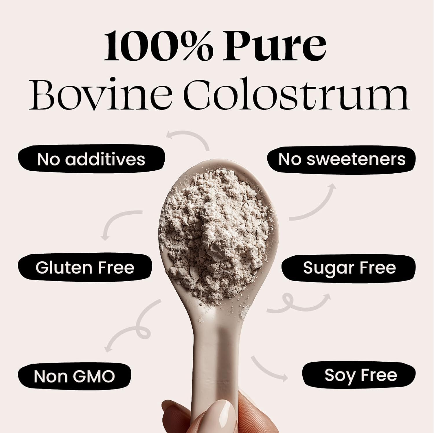 MUUU Bovine Colostrum Supplement Powder for Gut Health, Immune Support, Hair, Skin, Nails - Unflavored, 120 Servings