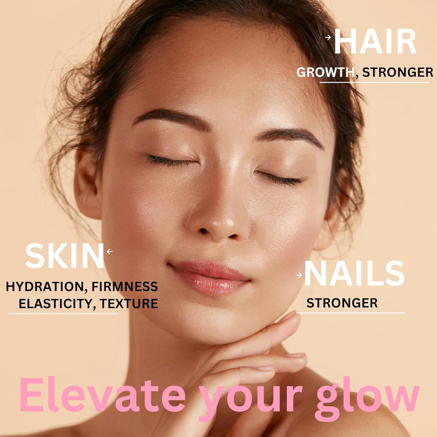 MYCOJOY Higher SELF™ Beautify Gummies with Sea Moss, Biotin, Snow Fungus, Aloe Vera for Hair, Skin, Nails - 60 Vegan Rose Flavor Gummies