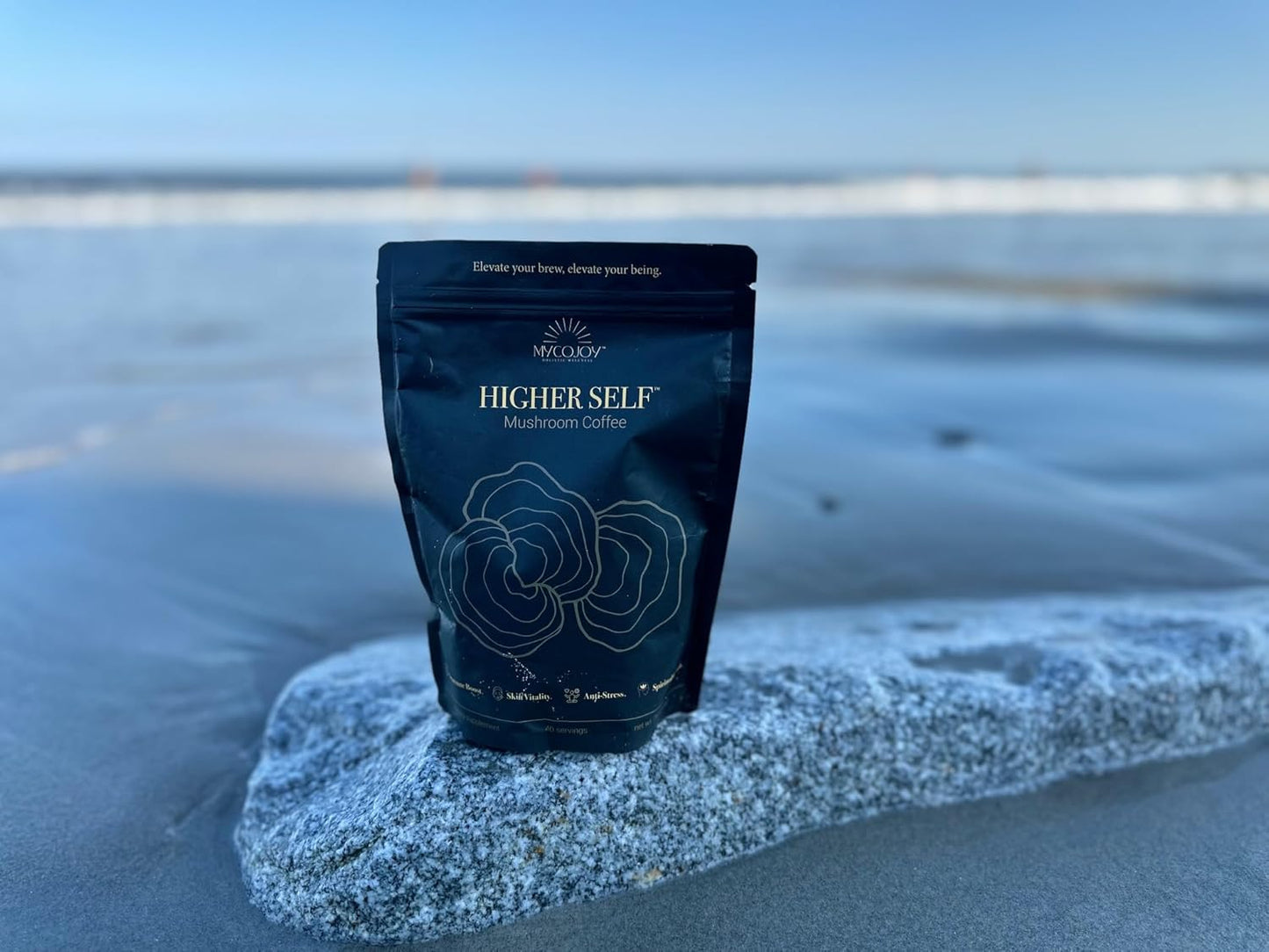MYCOJOY HIGHER SELF™ Mushroom Coffee with IgG Colostrum, Organic Arabica, Lion's Mane, Reishi, Chaga, L-Theanine, and Frankincense - Immune Support & Focus Blend