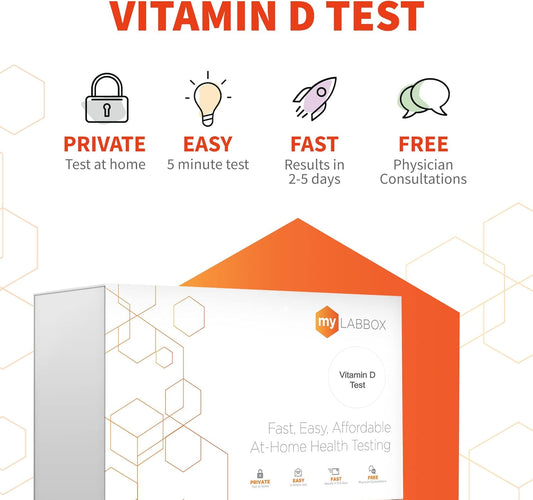 myLAB Box Vitamin D Test Kit for Home Use - Accurate Blood Test for 25(OH) D Levels - CLIA Certified - FSA/HSA Eligible