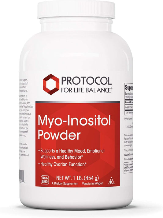 Myo-Inositol Powder - Promotes Healthy Mood, Emotional Wellness, and Ovarian Function - Energy Boost and Sleep Support - 1lb (454g)
