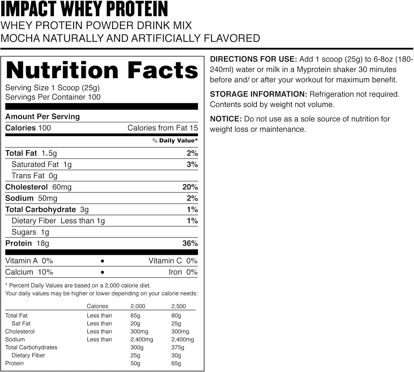 Myprotein Impact Whey Isolate Mocha Protein Powder - 5.5 lbs - Daily Protein Drink Mix for Superior Performance - BoostGo Australia