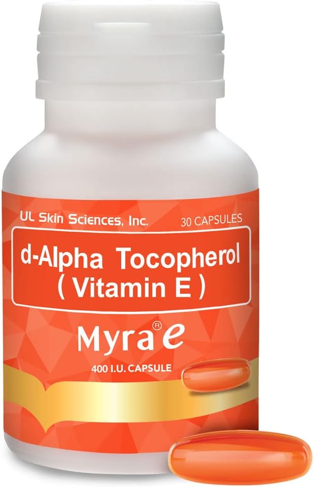 Myra E 400 IU Vitamin E d-Alpha Tocopherol Capsules - Pack of 30