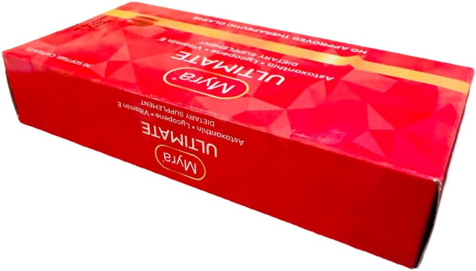 Myra Ultimate Softgel Capsules with Astaxanthin, Lycopene, and Vitamin E - 30 Count