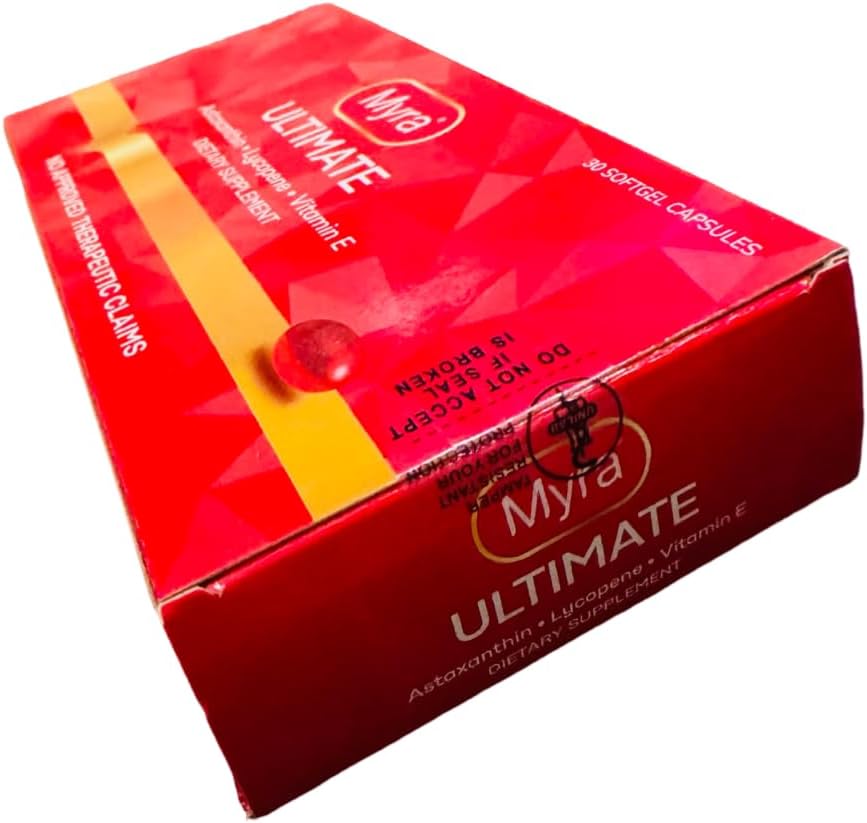 Myra Ultimate Softgel Capsules with Astaxanthin, Lycopene, and Vitamin E - 30 Count