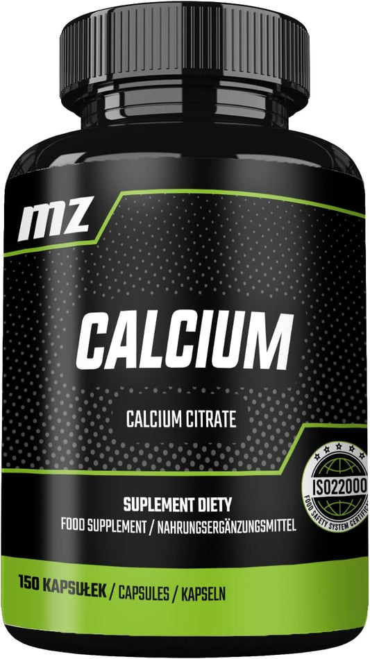MZ Calcium Citrate Capsules - 120mg - 150 Vegan Capsules - 5 Month Supply - Bone & Teeth Support - Dietary Supplement