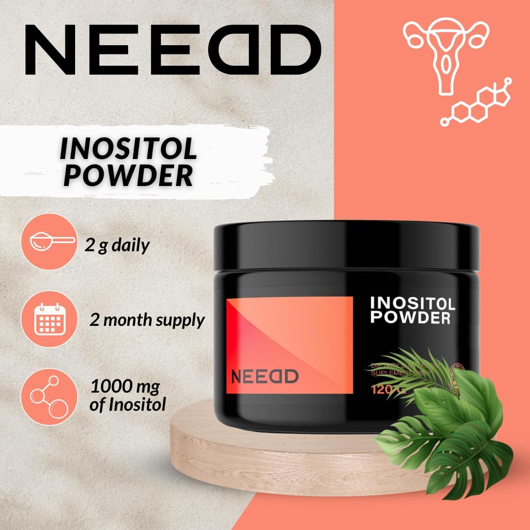 MZ Myo-Inositol + D-Chiro-Inositol Powder - 120g - 2000mg per Serving - Vegan, Additive-Free - 60 Servings