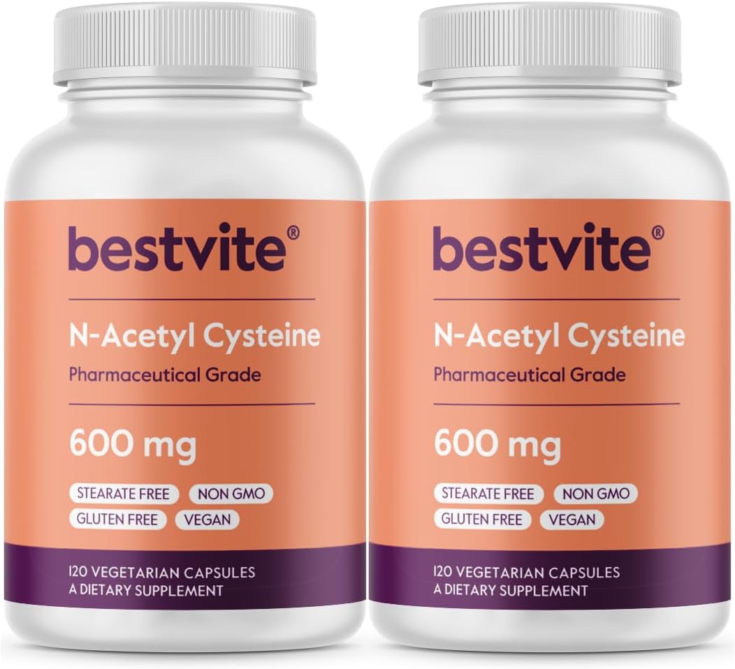 N-Acetyl Cysteine 600mg (NAC) Supplement - 240 Vegetarian Capsules - Vegan, Non-GMO, Gluten Free, No Fillers