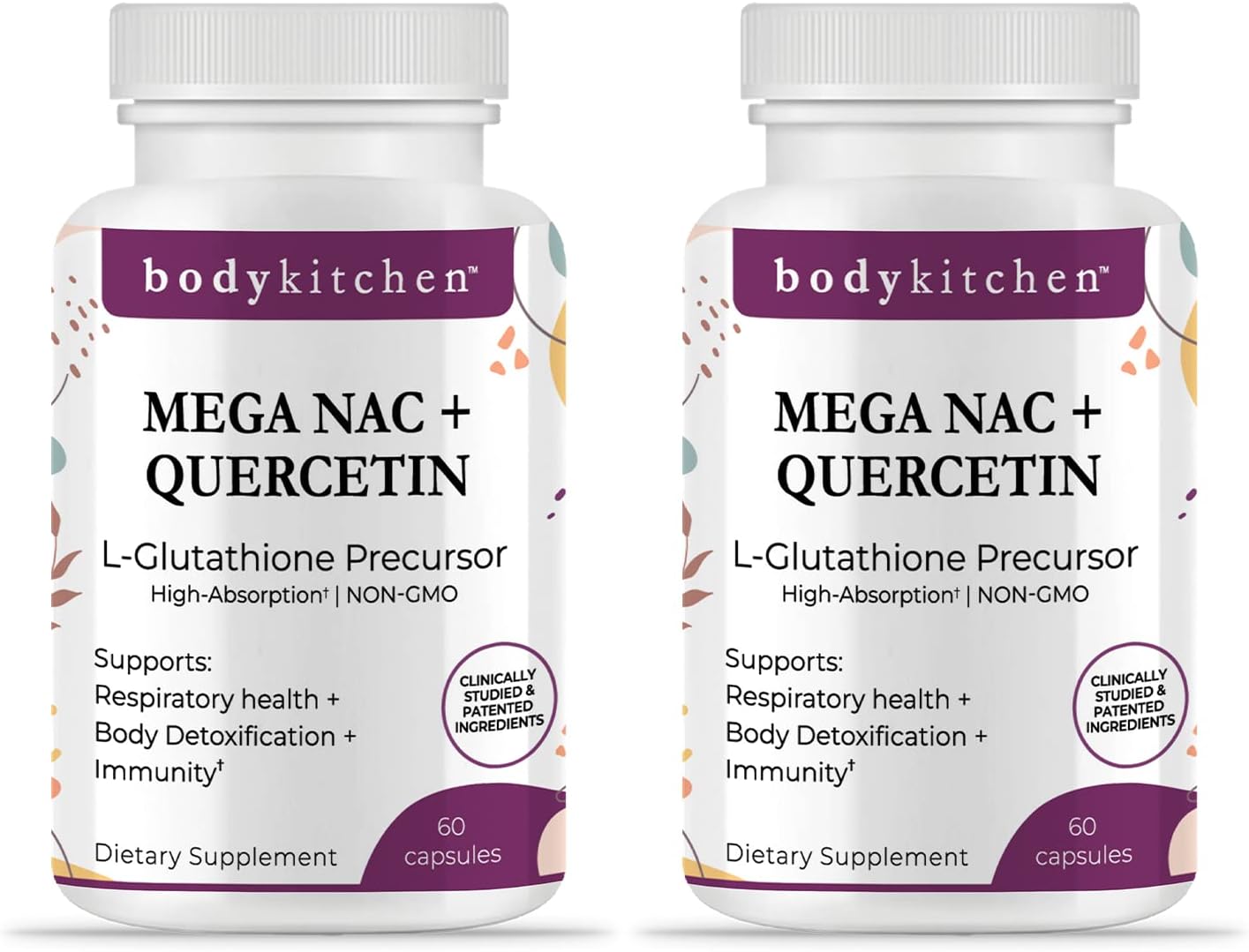 N-Acetyl Cysteine 600mg with Quercetin for Respiratory Health & Immune Support - Liver & Kidney Detox - 2 Pack Veggie Caps