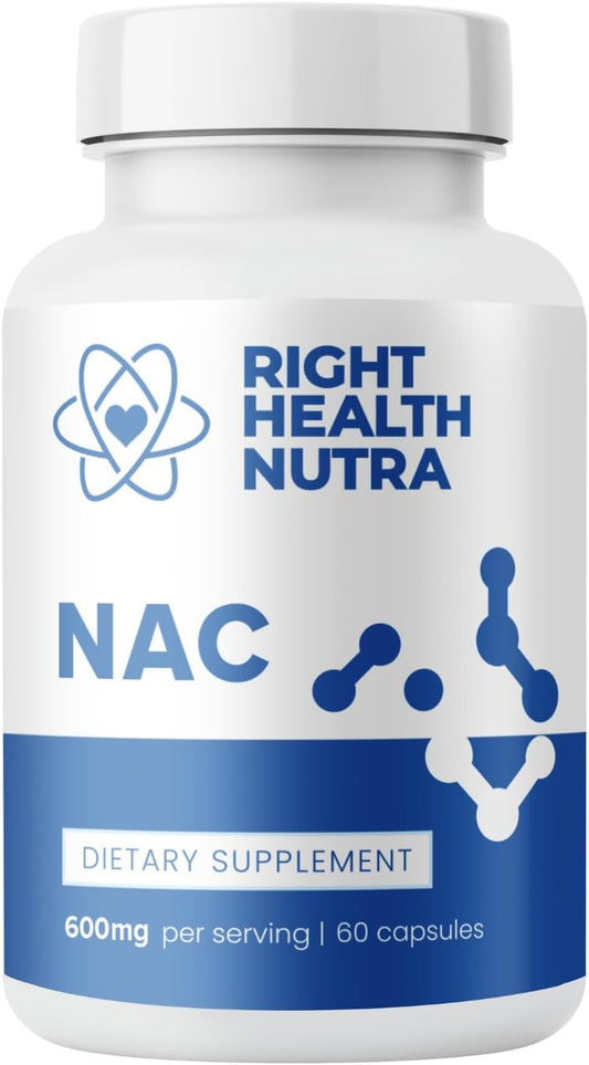 N-Acetyl Cysteine Antioxidant Supplement 600mg - 60 Capsules for Liver Care & Immunity - Gluten-Free - Boosts Glutathione