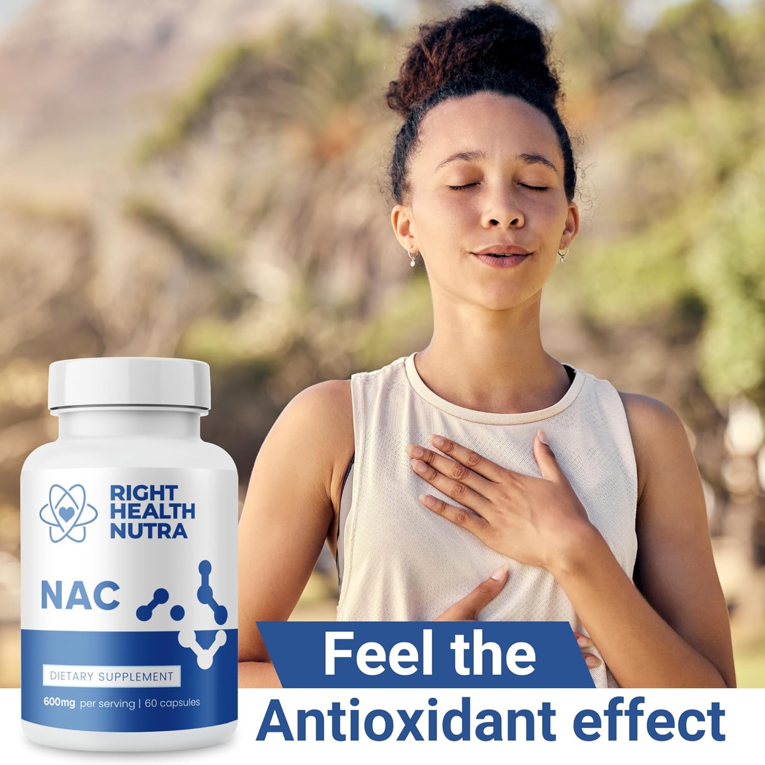 N-Acetyl Cysteine Antioxidant Supplement 600mg - 60 Capsules for Liver Care & Immunity - Gluten-Free - Boosts Glutathione