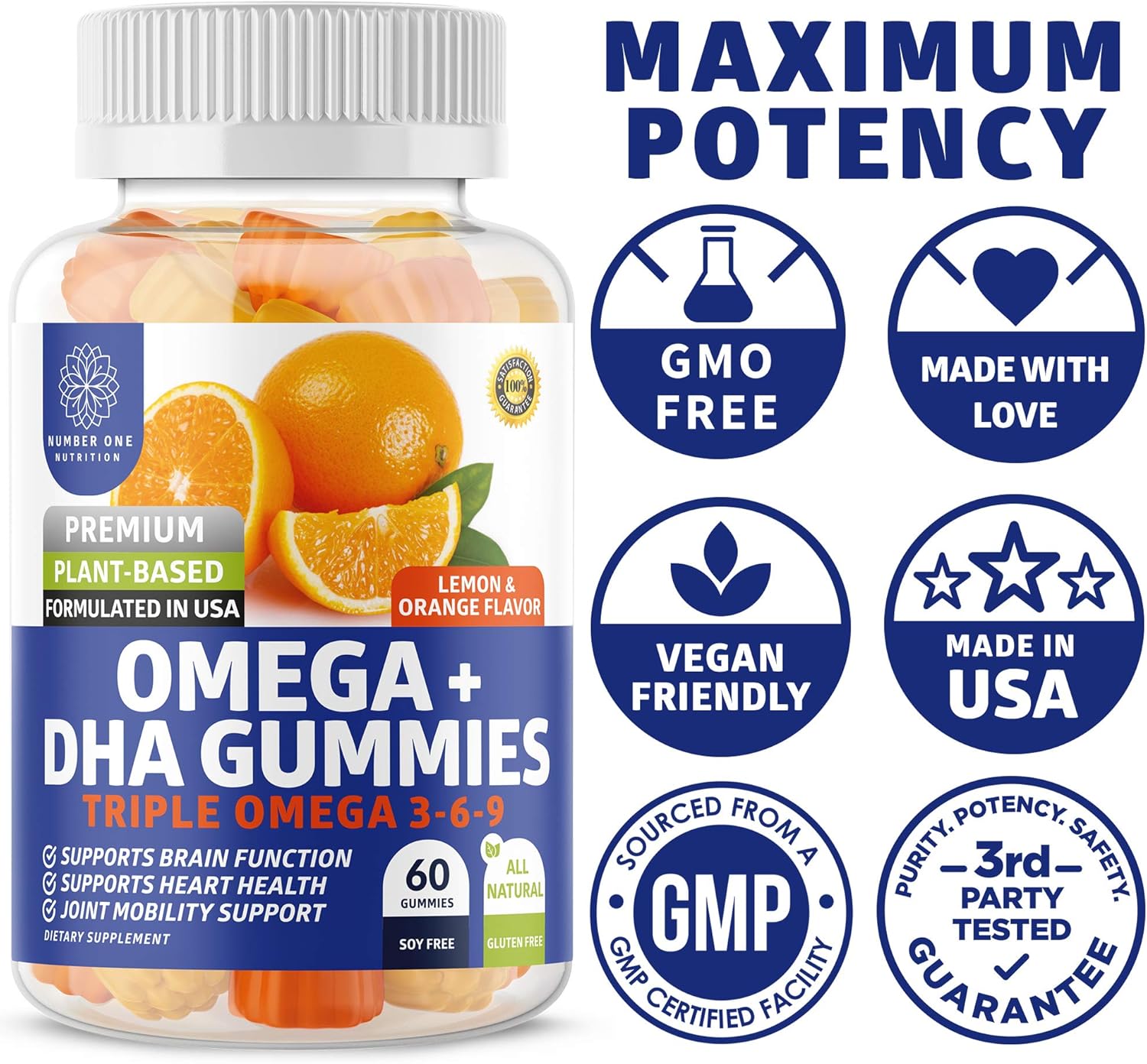 N1N Premium Blood Circulation Supplement with 8 Powerful Herbs & Vitamins, Omega 3 6 9 + DHA Gummies - 2 Pack Bundle