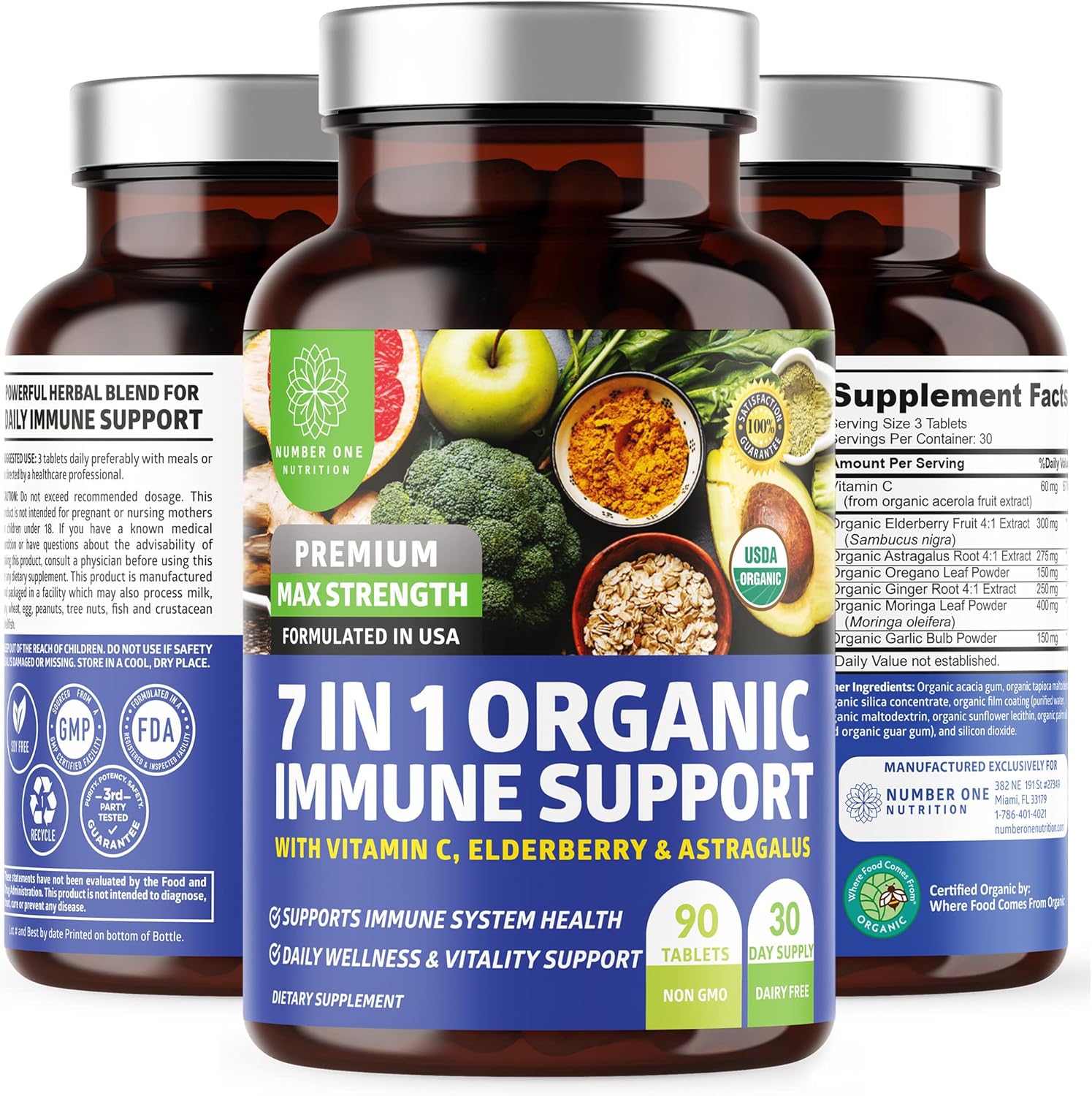 N1N Premium Elderberry Immune Support Supplement Bundle - 10 Potent Ingredients, 7 in 1 Formula - USDA Organic - 2 Pack