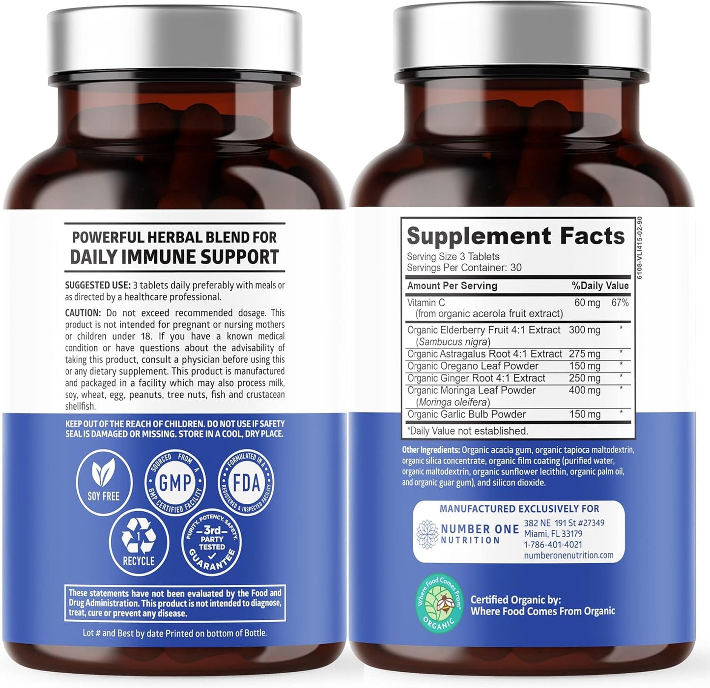 N1N Premium Elderberry Immune Support Supplement Bundle - 10 Potent Ingredients, 7 in 1 Formula - USDA Organic - 2 Pack