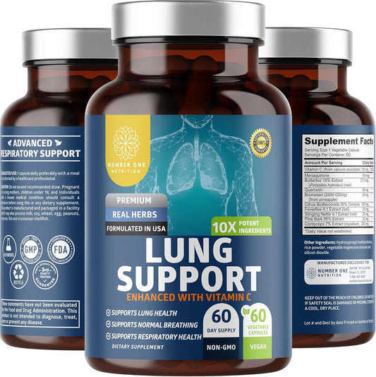 N1N Premium Lung Support Supplement with 10 Potent Ingredients for Natural Cleanse & Detox - Supports Respiratory Health - 60 Veg Caps