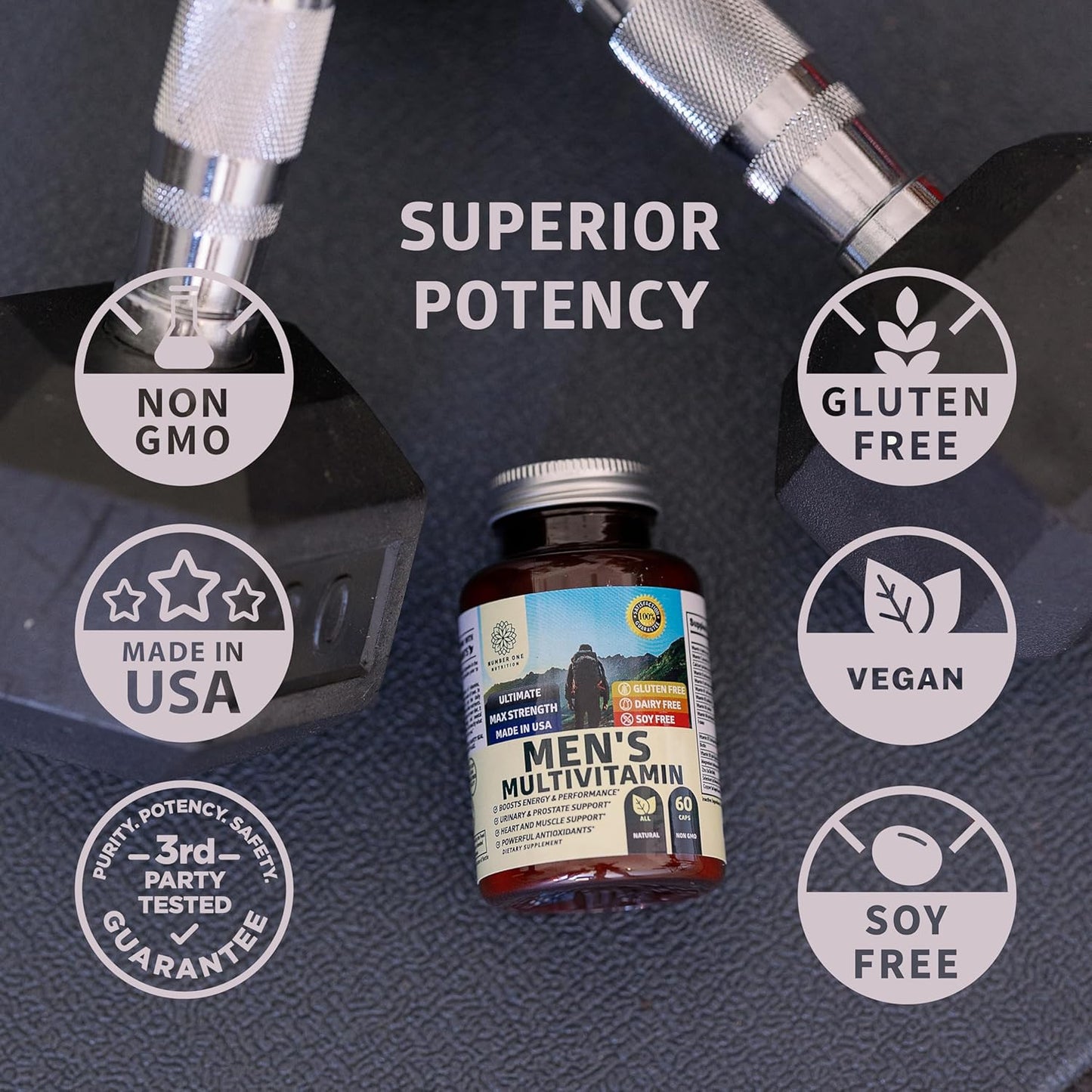 N1N Premium Mushroom Complex & Men's Daily Multivitamin Bundle - 10X Mushroom Power, 35 Potent Ingredients