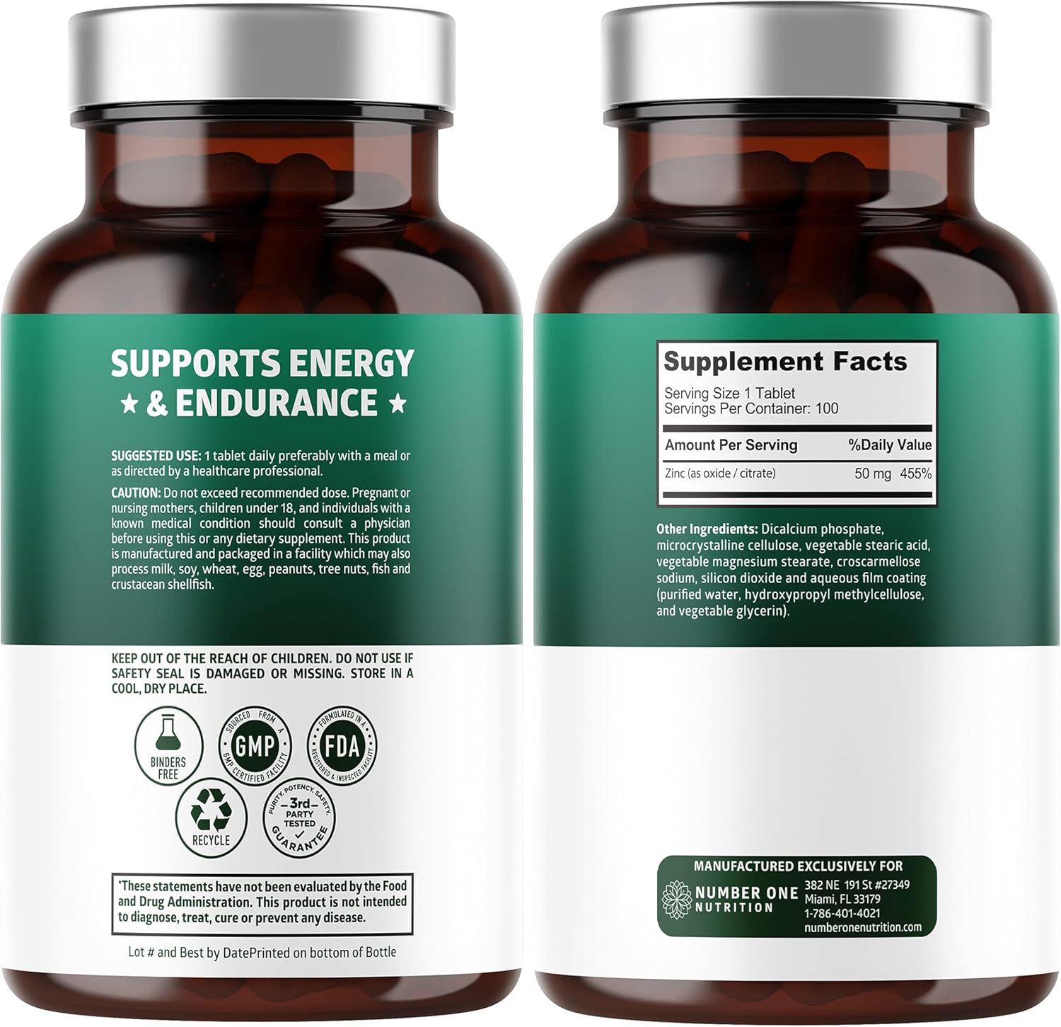 N1N Premium Super Fruits & Veggies Supplement with Aloe Vera, Vitamins, and Zinc 50mg - 2 Pack Bundle