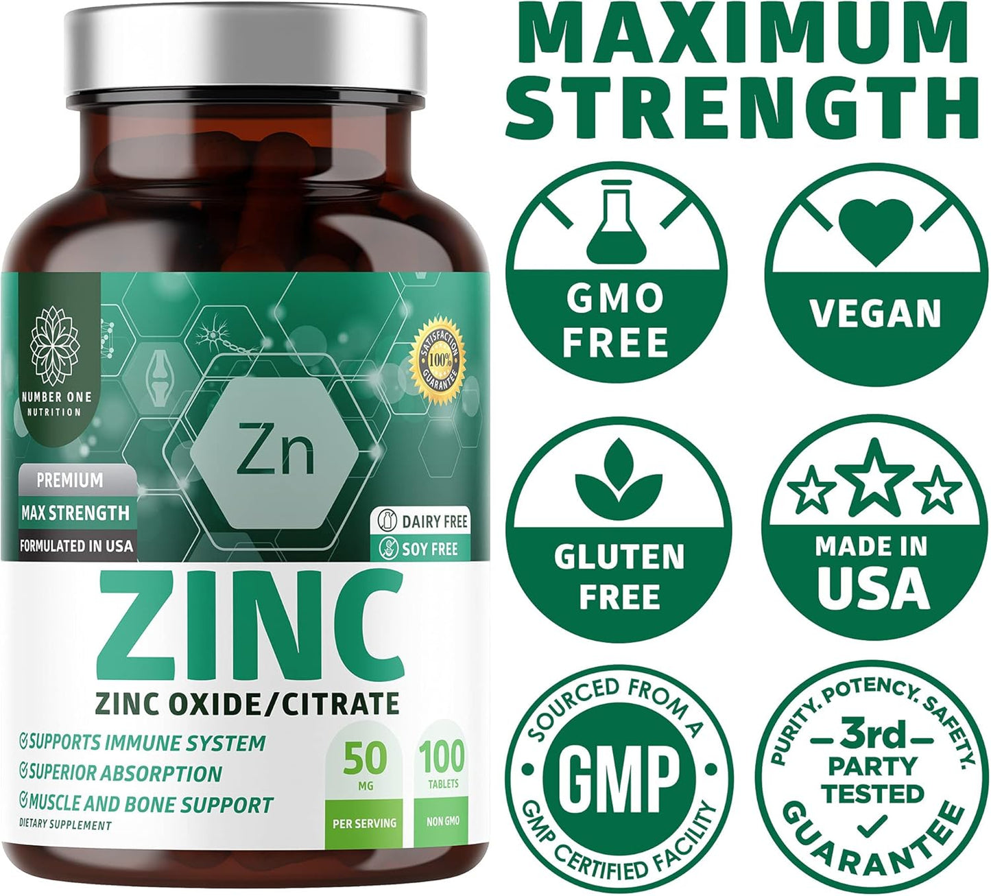N1N Premium Super Fruits & Veggies Supplement with Aloe Vera, Vitamins, and Zinc 50mg - 2 Pack Bundle