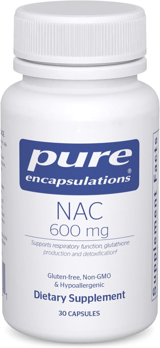 NAC 600mg Supplement for Lung, Immune, Liver Health - Antioxidant Support - 30 Capsules