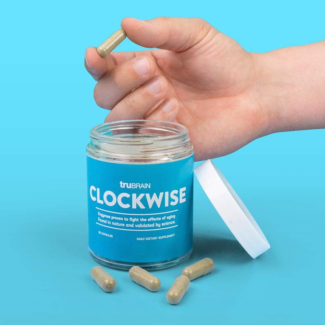 NAD Booster TruBrain Clockwise Supplement for Increased Energy, Anti Aging, and Cell Immunity with Nicotinamide