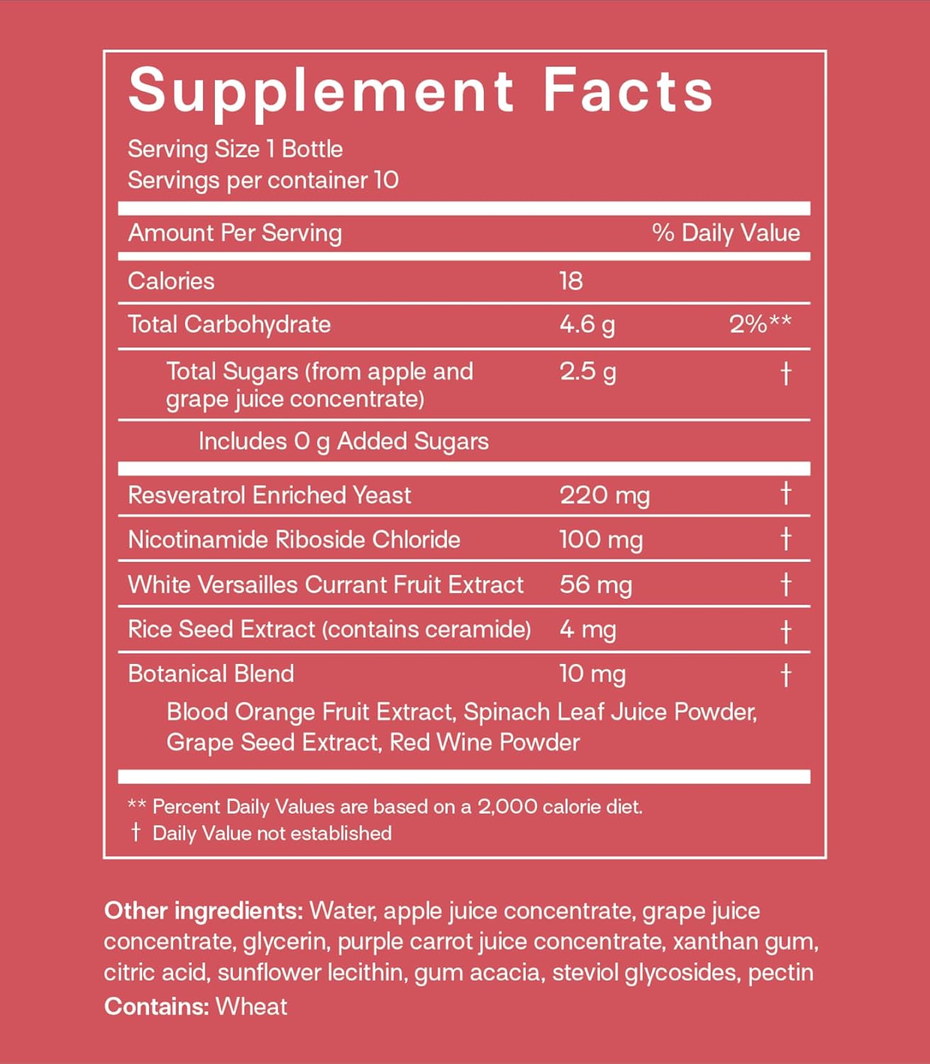 NAD+ Longevity Shots with Liposomal NR, Resveratrol, Ceramides & Antioxidants - Skin Firming & Brain Health - 10 Shots, 5 Weeks