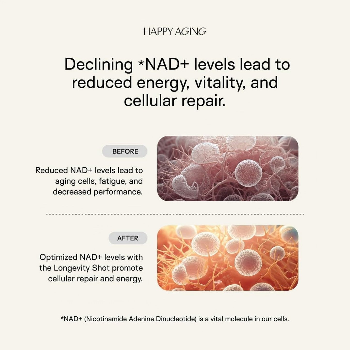 NAD+ Longevity Shots with Liposomal NR, Resveratrol, Ceramides & Antioxidants - Skin Firming & Brain Health - 10 Shots, 5 Weeks
